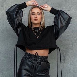 Leather Cropped Top